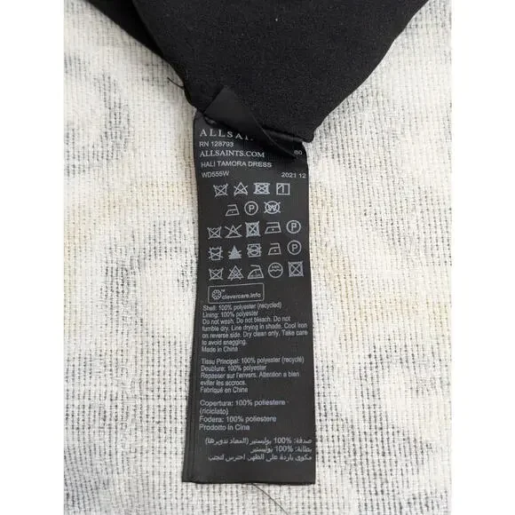 ALLSAINTS Hali Tamora Blue Snake Print Mini Dress Size 10 - Picture 8 of 11